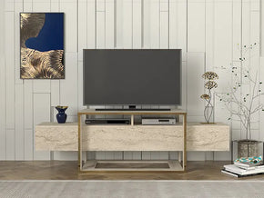 Meuble TV BIANCO - Marbre travertin