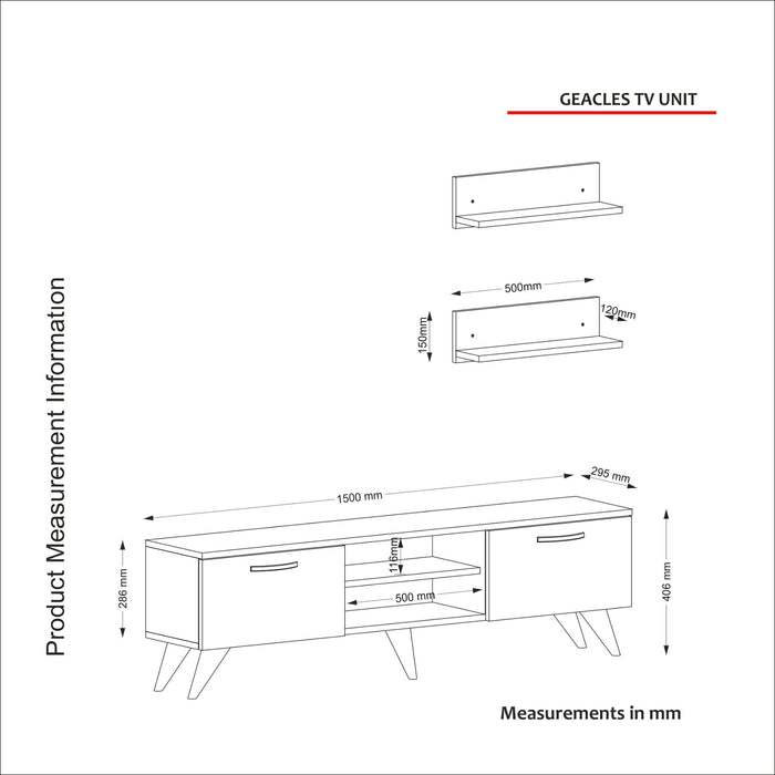 Meubles TV Geacles - Noyer et Blanc