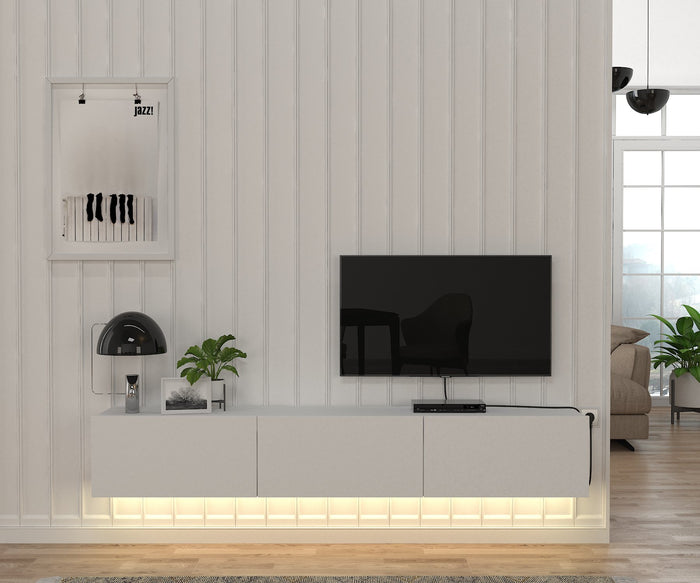 Meuble TV Suspendu DAMLA - Blanc