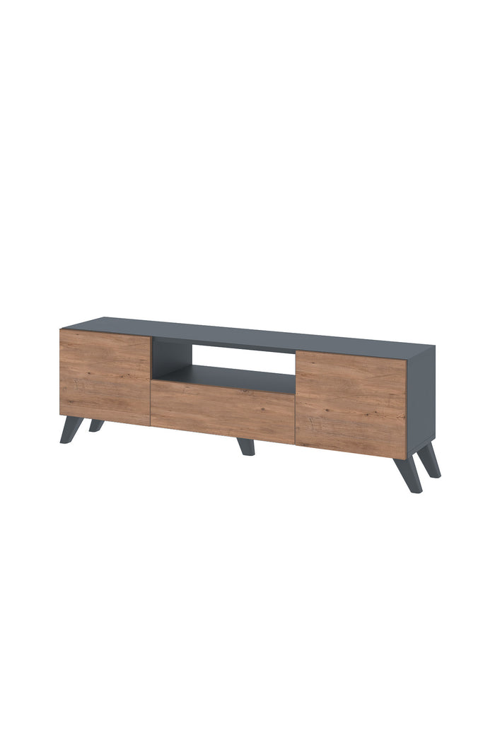 Meuble TV Corlan - Noyer et Noir