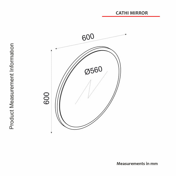 Miroir CATHI avec cadre rond en bois