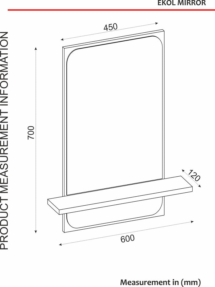 Miroir Ekol avec cadre en bois