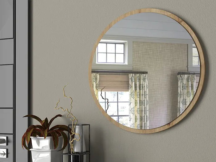 Miroir CATHI avec cadre rond en bois