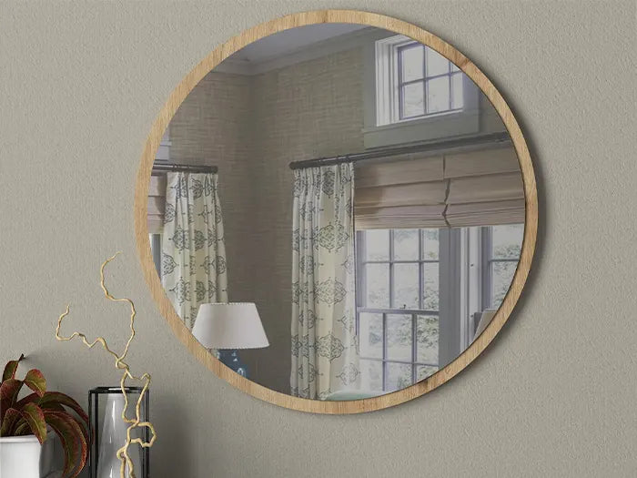 Miroir CATHI avec cadre rond en bois
