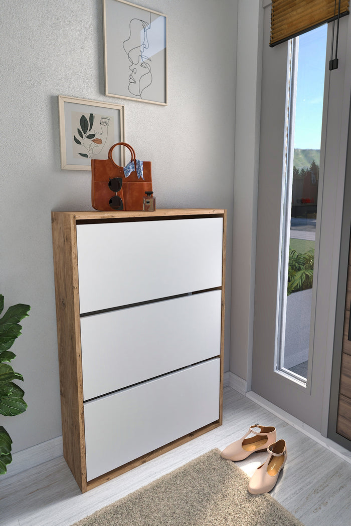 Meuble à chaussures DAYF - Blanc et Bois