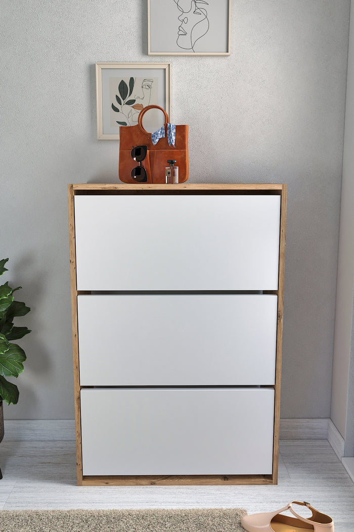 Meuble à chaussures DAYF - Blanc et Bois