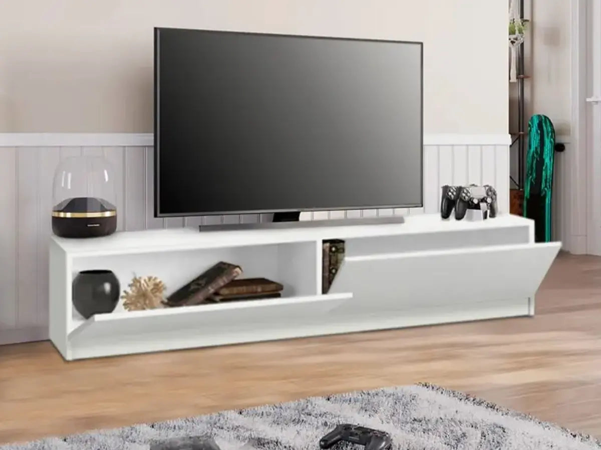 Stand TV Suspendu ALMAD - 180 cm - Blanc - Güzelhome