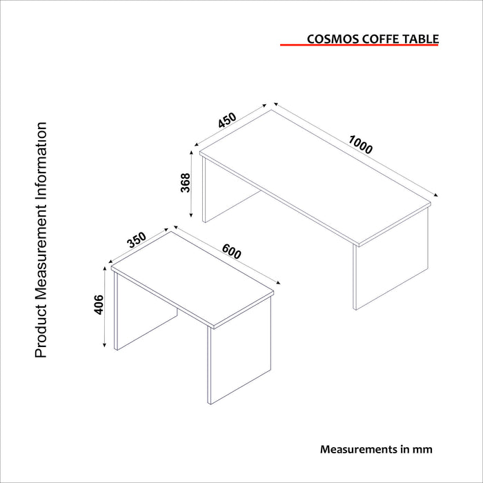 Table basse Cosmos - Chêne et Blanc
