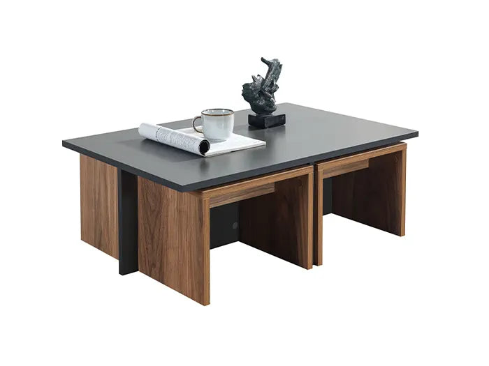 Table basse Chest Coffee - Noyer et Noir