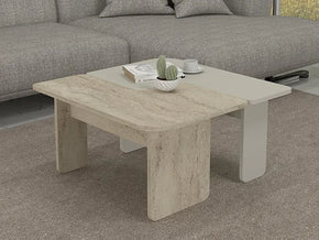 Table basse SEVILLA - Effet marbre Travertin