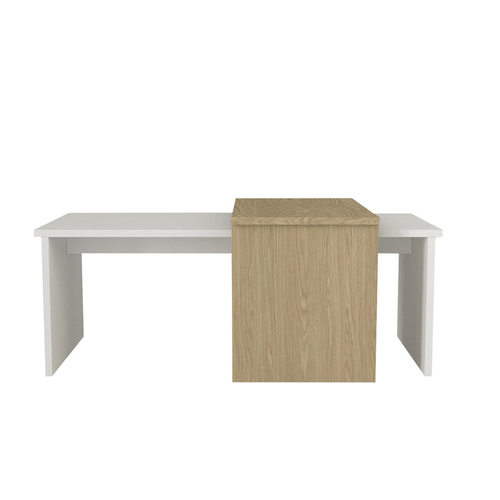Table basse Cosmos - Chêne et Blanc