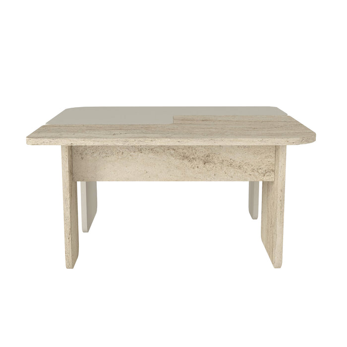 Table basse Sevilla - Effet marbre et Blanc