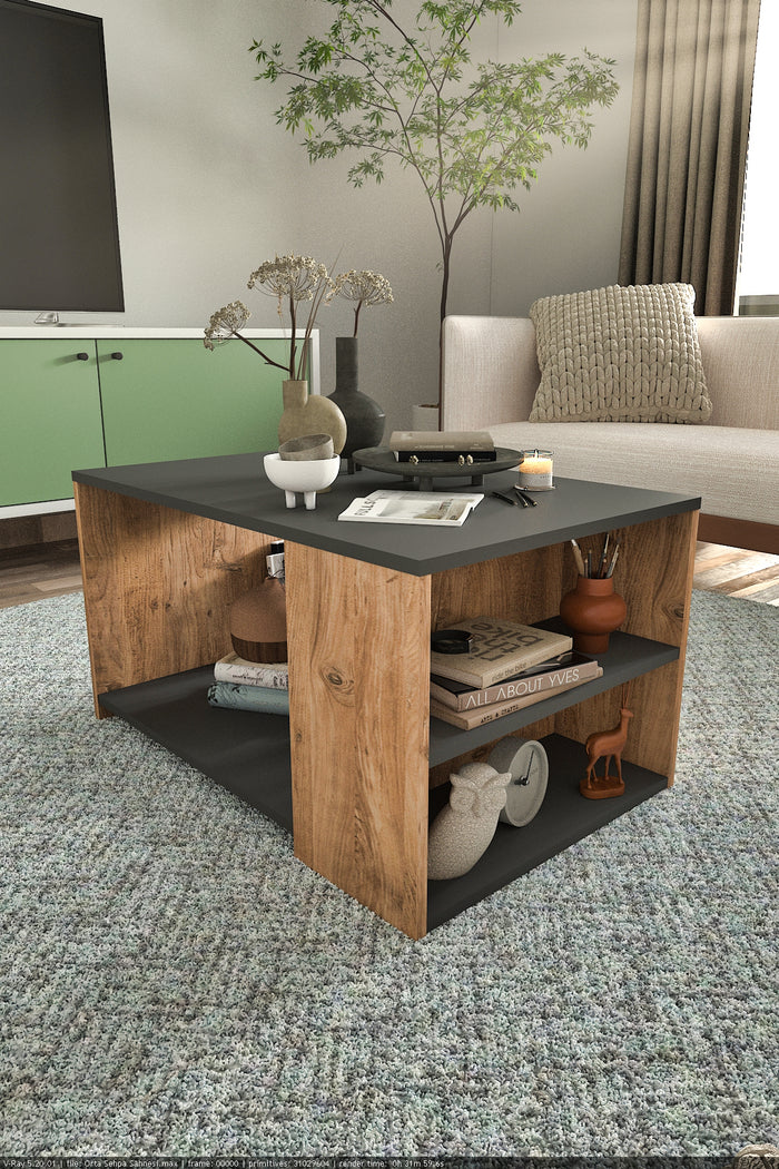 Table basse Valen - Noyer et Noir