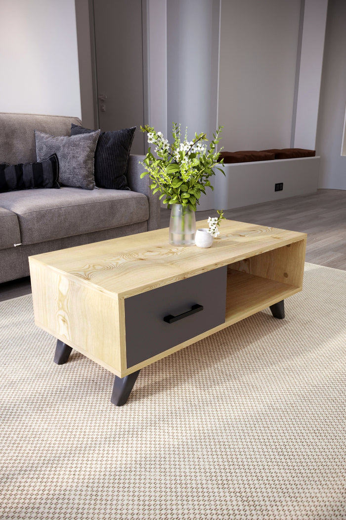 Table basse Lazrin - Bois et Noir