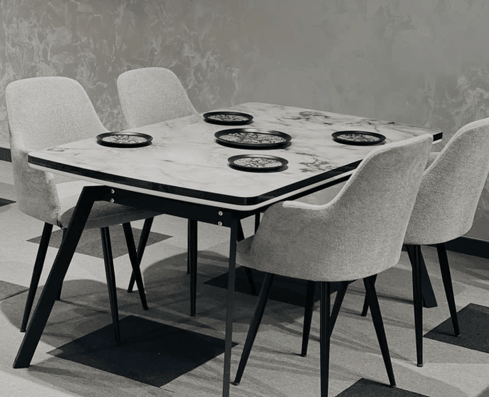 Table salle à manger NEVA bois effet marbre
