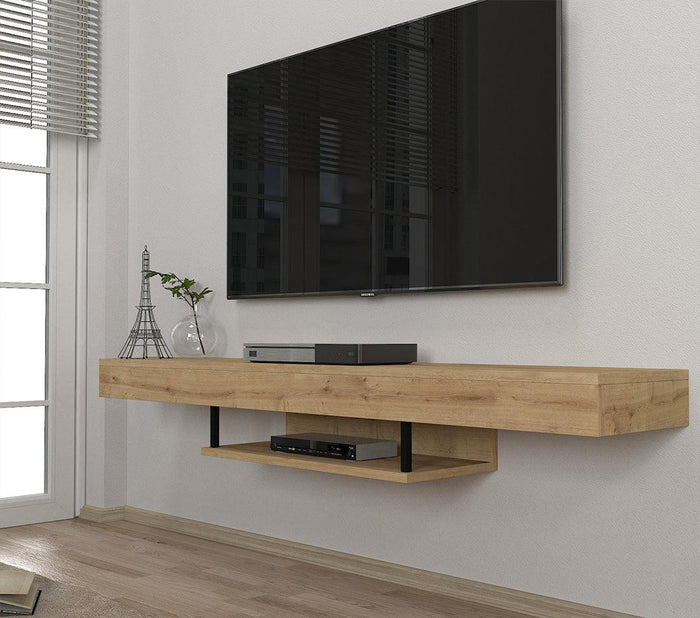 Meuble TV Suspendu ALBERES 150 cm - Chêne - Ameublement d'intérieur