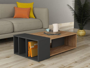 Table Basse pour séjour ANITA - Chêne et Gris Anthracite - Meubles de décoration chez GÜZELHOME Maroc