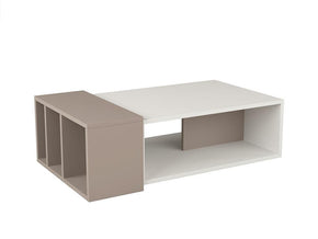 Table Basse pour séjour ANITA - Blanc et Light Mocha — vue alternative