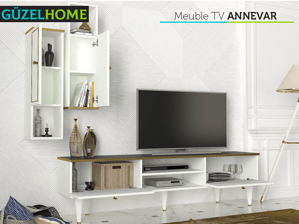 Penta exclusif ANNEVAR - Meuble TV - Table Basse - Table d'appoint