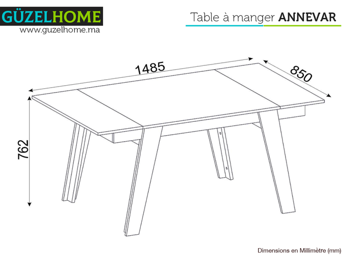 Table ANNEVAR - Blanc, Effet Marbré et Doré