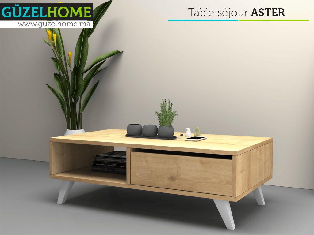 Table Basse ASTER 120cm - Chêne - Salon et séjour