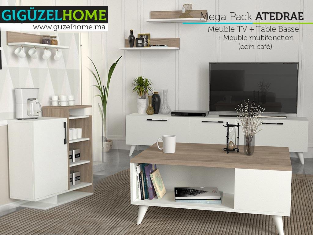 Mega ATEDRAE - Meuble TV - Table basse - Coin Café