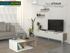 Pack ATERAM - Meuble TV - Table basse - Salon et séjour - Meubles de décoration chez GÜZELHOME Maroc
