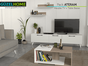 Pack ATERAM - Meuble TV - Table basse - Salon et séjour — vue alternative