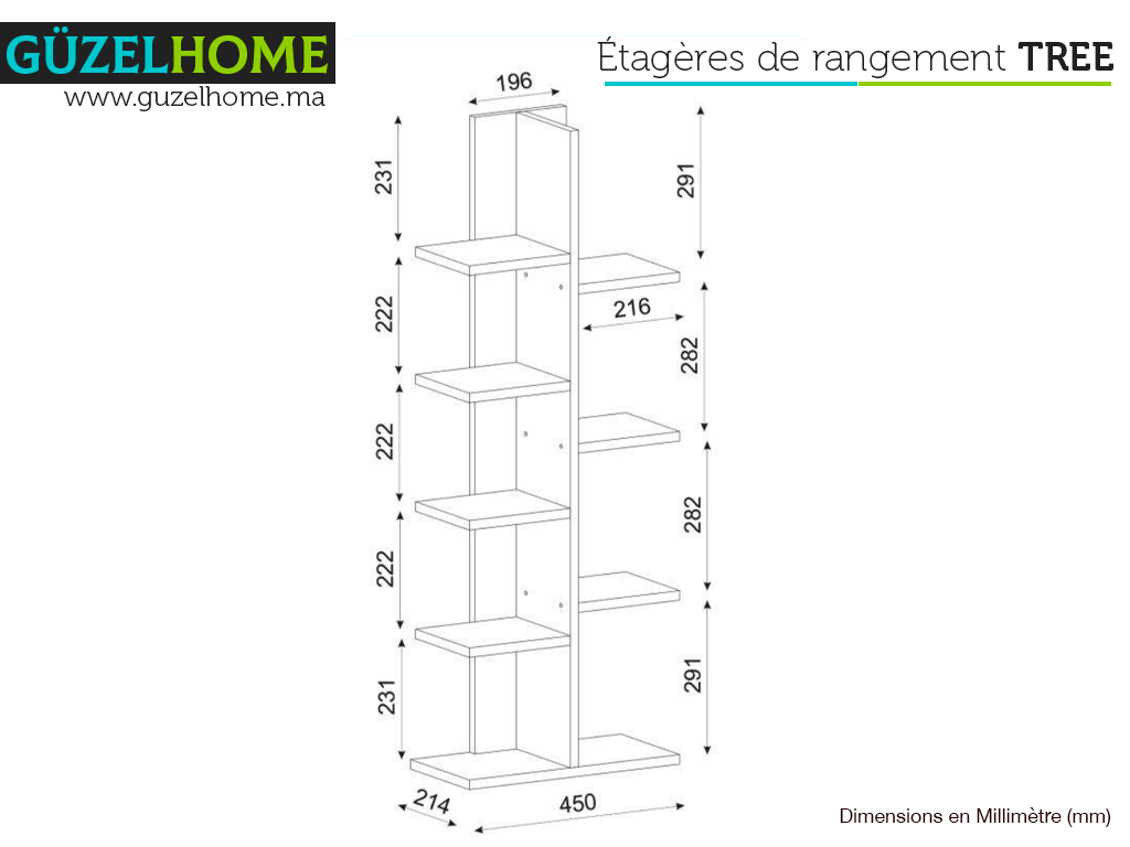 Étagères de Rangement TREE - Blanc