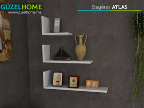 Étagères Murales ATLAS - Blanc - Meubles de décoration chez GÜZELHOME Maroc