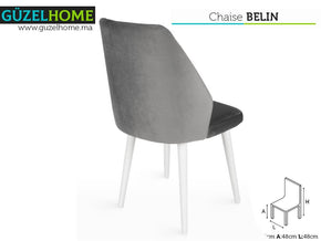 moderne BELIN - Velour Gris - salle à manger — vue alternative