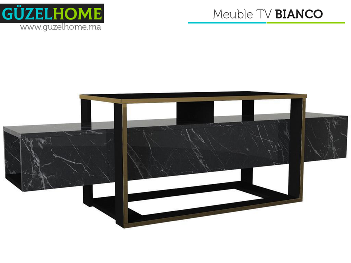 BIANCO Mega Pack - Meuble TV - Table Basse et Console Buffet - Salon et séjour