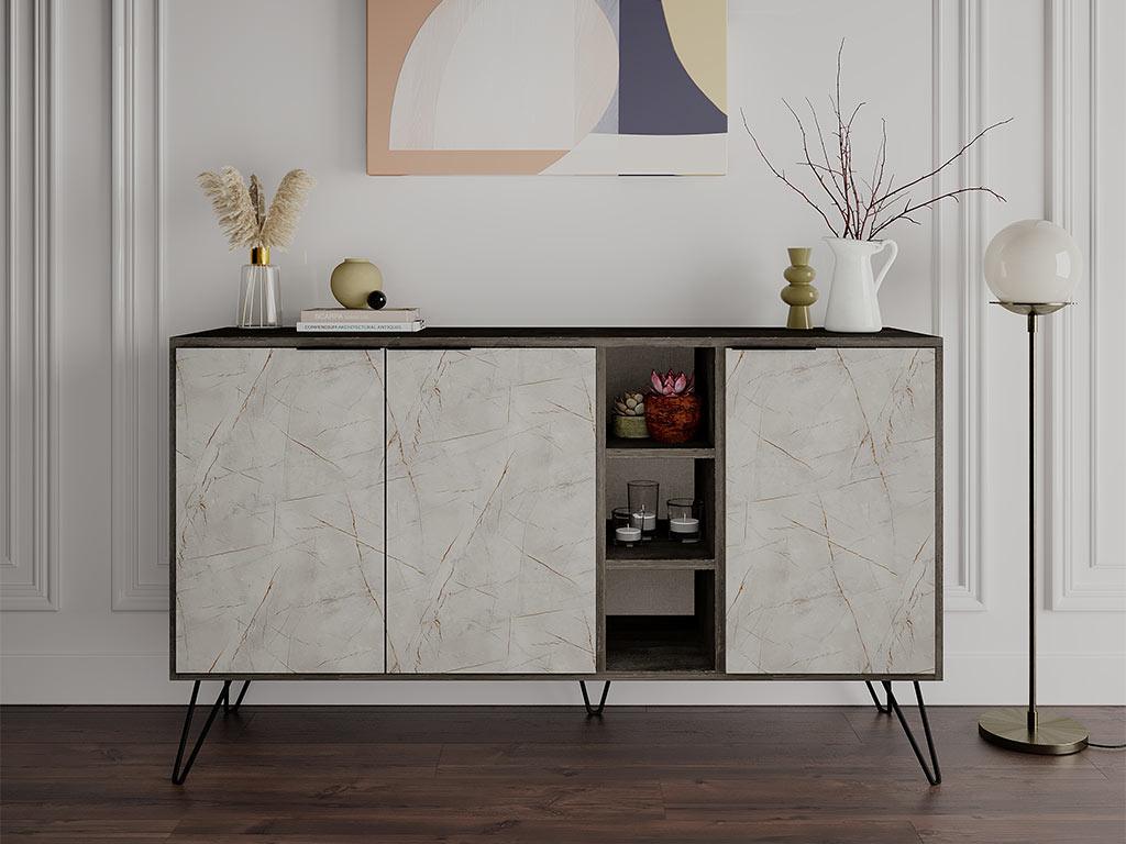 Console Buffet d'entrée CLARA 142 cm - Laguna et effet marbre