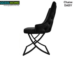Chaise Moderne Tapissée Daisy - Noir - Meubles de décoration chez GÜZELHOME Maroc