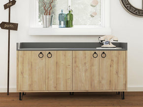 Console Buffet d'entrée DEA 140 cm - Chêne et Gris Anthracite - Meubles de décoration chez GÜZELHOME Maroc
