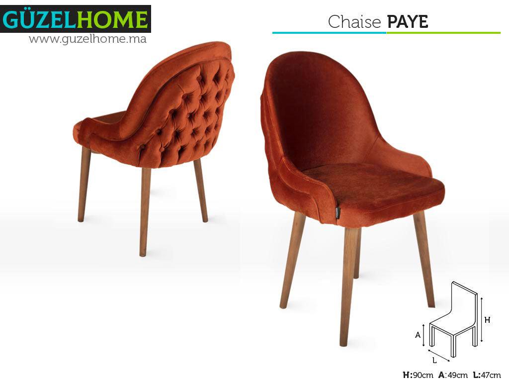 Chaise pour salle à manger- 90cm - Marron Tabac - Orange Nectarine