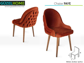 Chaise pour salle à manger- 90cm - Marron Tabac - Orange Nectarine - Meubles de décoration chez GÜZELHOME Maroc