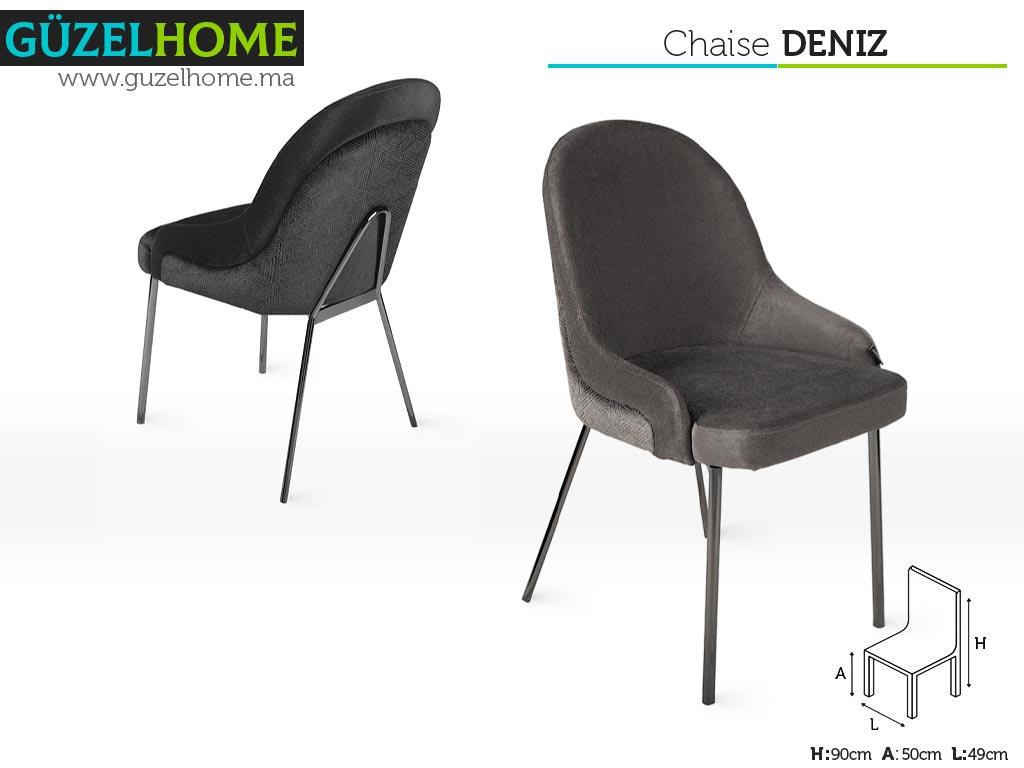 Chaise Moderne DENIZ - 87 cm - Nuances de gris