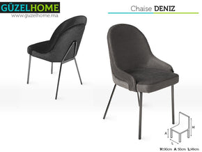 Chaise Moderne DENIZ - 87 cm - Nuances de gris - Meubles de décoration chez GÜZELHOME Maroc