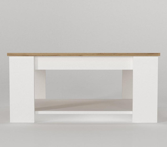 Table Basse DIMA - Blanc et chêne - Salon et séjour