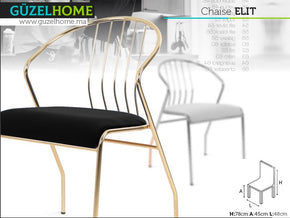 Chaise Moderne ELIT - Noir et doré - séjour et salon - Meubles de décoration chez GÜZELHOME Maroc