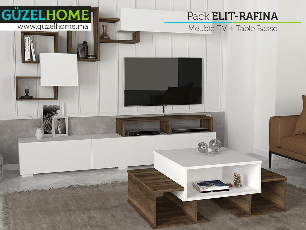 ELIT-RAFINA - Meuble TV et Table Basse -Salon et séjour