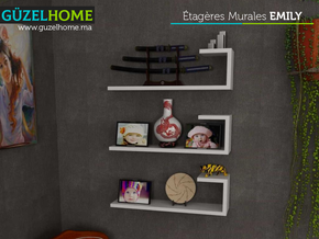 Étagères Murales EMILY - Blanc - Meubles de décoration chez GÜZELHOME Maroc