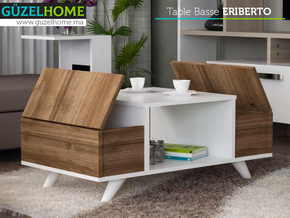 Table Basse ERIBERTO - Noyer et Blanc — vue alternative