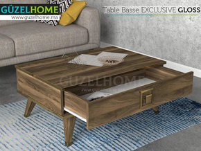 Table Basse EXCLUSIVE GLOSS - Noyer et doré — vue alternative