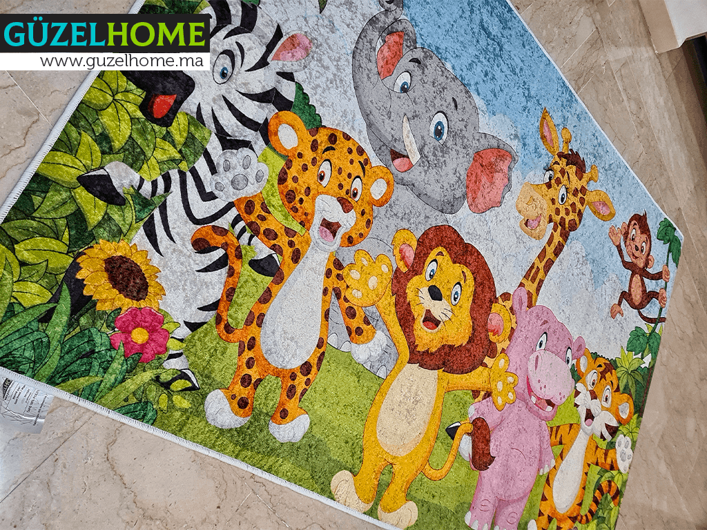 Tapis moderne imprimé HAZAL - chambre enfants - Ameublement intérieur Maroc