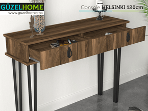 Console HELSINKI - Noyer et Noir - Meuble d'entrée — vue alternative