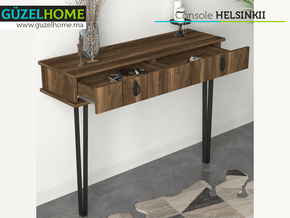 Console HELSINKII 120cm - Noyer et Noir - Ameublement d'intérieur Maroc — vue alternative