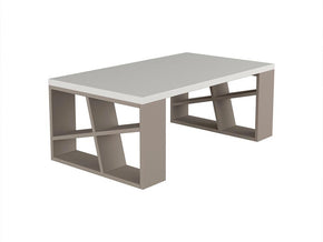Table Basse pour séjour HONEY - Blanc et Light Mocha — vue alternative