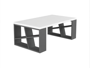 Table Basse pour séjour HONEY - Blanc et Gris Anthracite — vue alternative